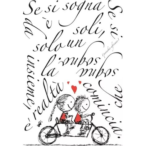 stickers murale autoadesiva "tandem" - 47x70 cm - 1 foglio. (1/2)