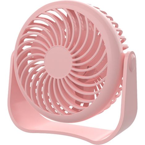 Ventilateur de bureau avec batterie intégrée, idéal pour les chambres d'étudiants et les bureaux (rose), 140 x 140 x 60 mm (1/5)