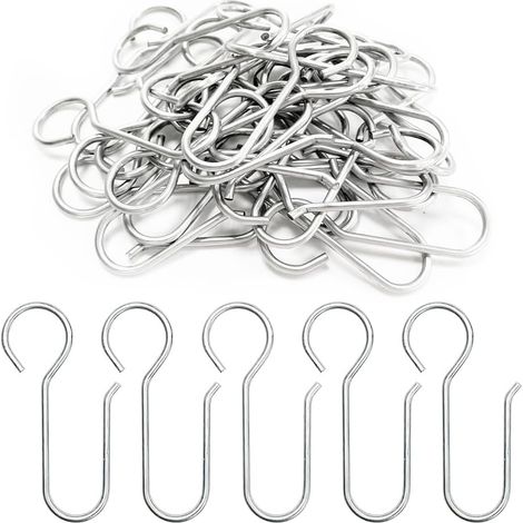 30 Pièces Crochets à Rideau en métal,Crochets agrafes pour Rideaux,pour Rideau de Fenêtre,Rideaux de Douche(64 36mm),Crochets à rideaux 6436mm (1/5)