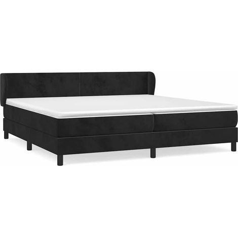 Maison Exclusive - Giroletto a Molle con Materasso Nero 200x200 cm in Velluto (1/5)