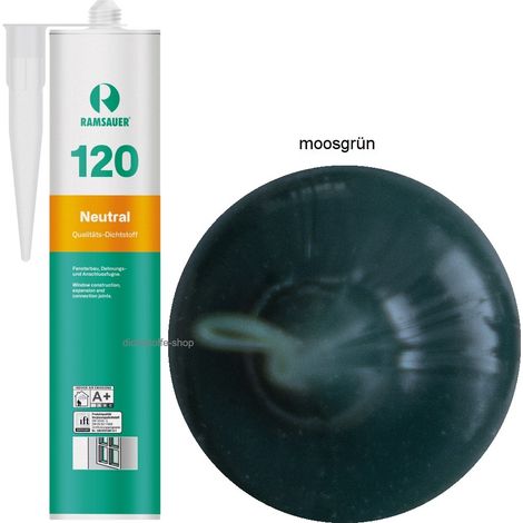 Ramsauer 120 Neutral Fenster Silikon Fugen Dichtstoff 310ml Kartusche moosgrün (1/5)