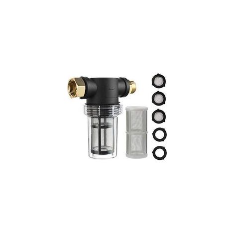Filtre pour pompe Filtre de tuyau d'entrée d'eau Tamis de 40 et 100 mailles Compatible nettoyeurs haute pression et tuyaux d'arrosage (1/5)