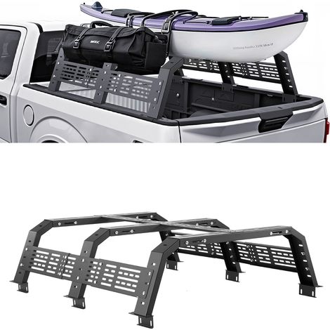 VEVOR Overland Ladeflächenträger für Lkws verstellbarer Gepäckträger (1353,2-1630,7 mm / 1379,2-1734,8 mm) mit Seitenstange, 408,2 kg belastbar, kompatibel mit großen und mittelgroßen Lkws (1/5)