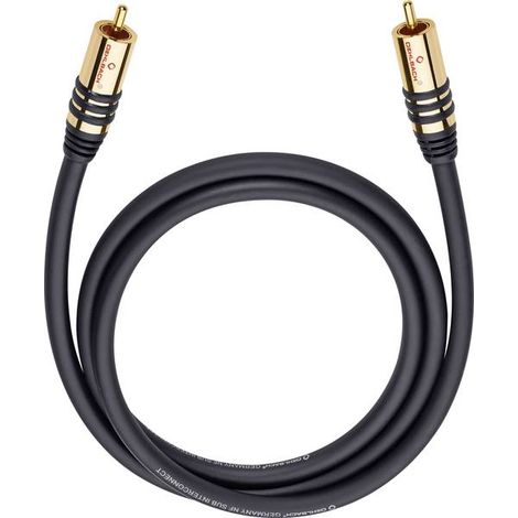 RCA Audio Cavo [1x Spina RCA - 1x Spina RCA] 2.00 m Nero contatti connettore dorati Oehlbach NF Sub