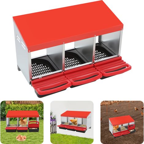 Hühner Nestkasten, 3-Fächer Hühner Legen Box, Hühnerei Legen Box