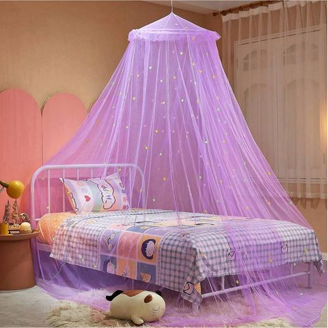 Voile de lit anti-moustique dôme, moustiquaire à une porte, rideau occultant pour baldaquin, couverture de tente de lit, noir, taille unique. (1/5)