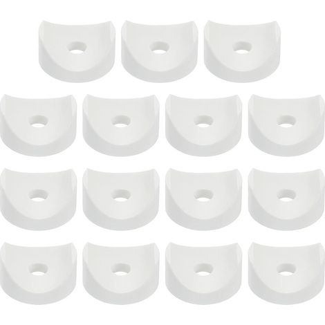 30pcs Plastic Concave Washers 6 x 25 x 3 mm White Round Rubber PE Spacer Hardware Machine Fixing for Round Tube Fixing