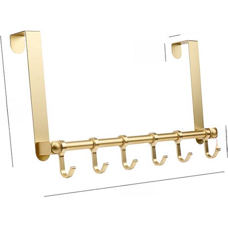 Türhaken aus Aluminium, bohrfrei, für Schlafzimmer und Badezimmer, Handtuch- und Kleiderständer (goldener Aluminium-Hintertürhaken) (1/5)