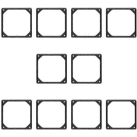 Lot de 10 joints anti-vibrations en silicone de 120 mm pour ventilateur de boîtier PC, réduisant le bruit (1/5)