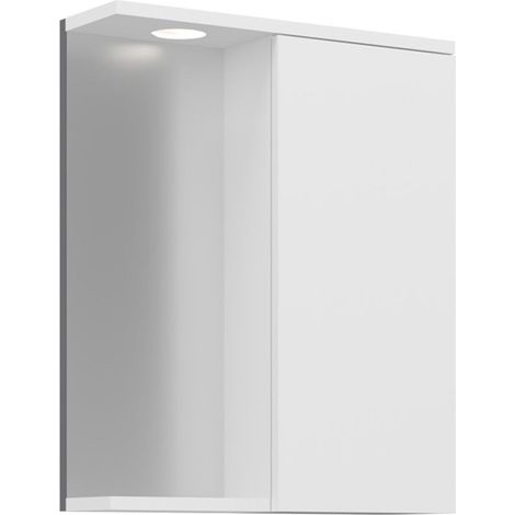 Meuble Salle de Bain avec Miroir "Purus 55" - 56 x 18 x 68 cm - White (1/3)