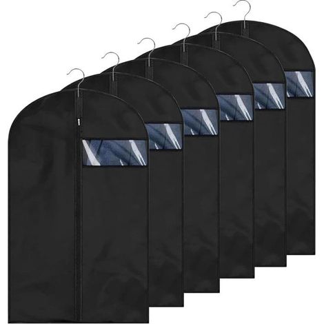 5 housses vêtements 60x100 cm, respirantes avec fenêtre transparente, imperméables pour voyage et rangement (1/5)