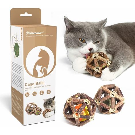 Lot 3 Jouets Chat Matatabi Herbe à Chat Balle Cage Grelot (1/5)