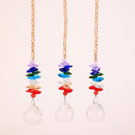 Regenbogen-Kristall-Sonnenfänger-Hängeornament, achteckiger Anhänger (1/5)
