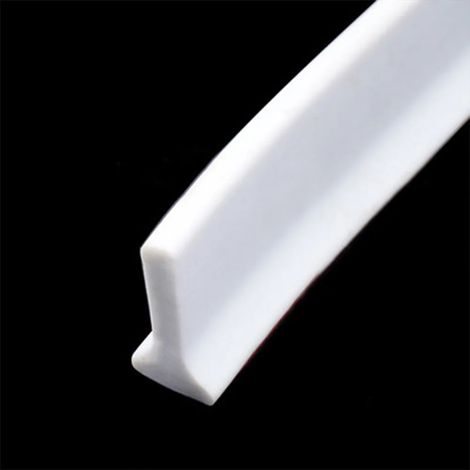 (White-about 3m - 9.8ft)Rubber Silicone Shower Barrier Water Stopper Bathroom Waterproof Strip Water Retaining Strip Bendable Door Bottom Sealing Strip (1/4)