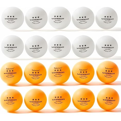 20pc Balle de Tennis de Table Poly 40+ de Qualité, Balles de Tennis de Table 3 Star, Couleurs Mélangées, Balle de Jeu, Balle d'entraînement, Caractéristiques de Jeu Idéales (1/5)