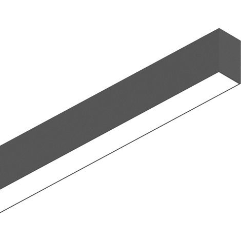 Sistema Lineare Biemissione Fluo Alluminio Nero 2 Luci Led 36+18W 3000K (1/2)