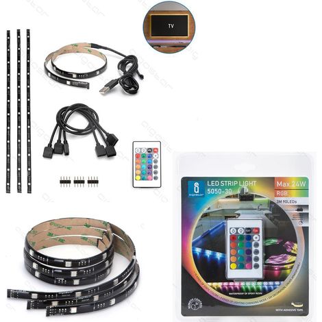 Striscia Led USB 5V retroilluminazione per TV 2,5W SMD 5050 4x50cm IP65 RGB Aigostar (1/5)