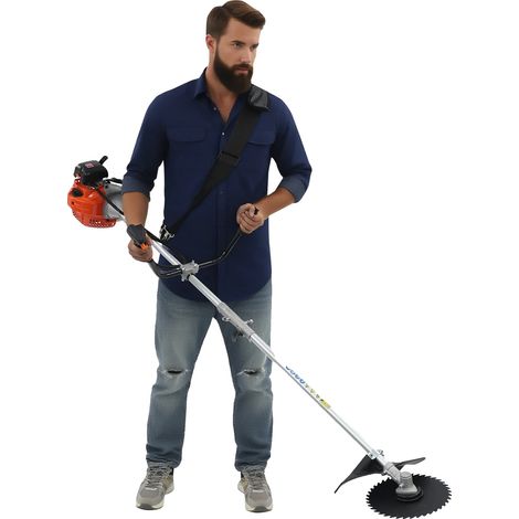 Coupe-bordures à moteur à essence, cylindrée de 42,7 cm³, puissance de 1,25 kW, vitesse de 6500 tr/min, 3 têtes de coupe, moteur refroidi par air (1/5)