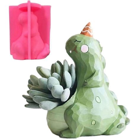 Moules en résine en forme de dinosaure pour la fabrication de pots de fleurs et de pots de plantes (1/4)