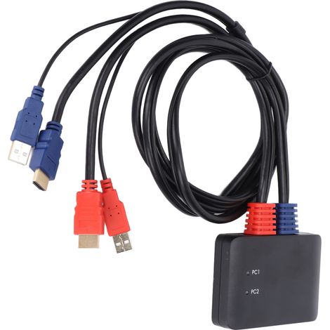 Commutateur KVM USB AY86 à 2 ports 4K à 60 Hz, répartiteur KVM pour 2 ordinateurs, clavier et souris partagés et 1 moniteur DP (1/5)