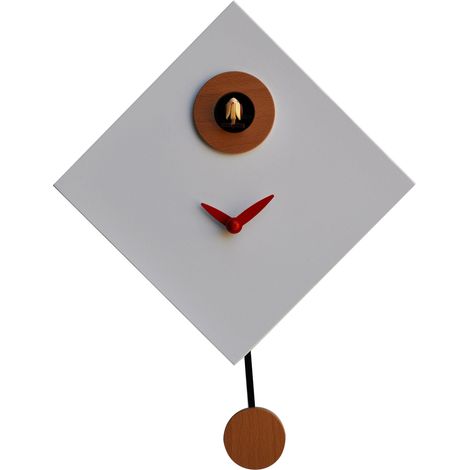 Orologio a Cucù da Parete 25x25x11cm Pirondini Italia Rombino Bianco (1/3)