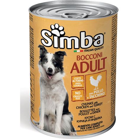 BOCCONI PER CANI 'SIMBA' pollo e tacchino - gr 415- 24 pezzi  - MONGE