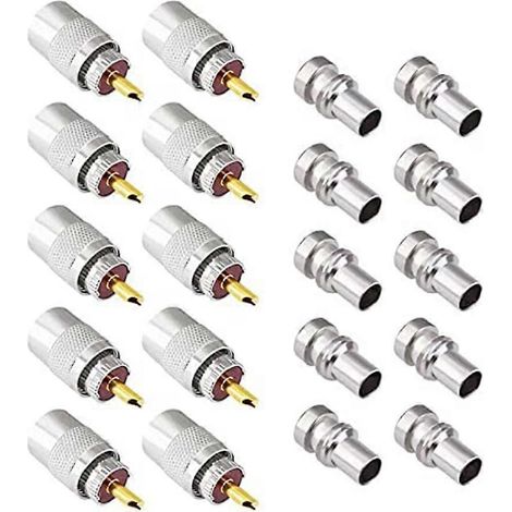Connecteur coaxial PL-259 UHF mâle à souder-- (1/5)
