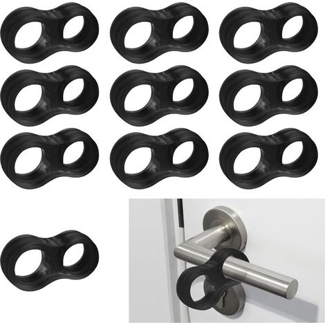 Lot de 10 butées de porte noires - anneaux anti-collision - convenant aux bureaux, aux écoles et aux maisons. (1/5)