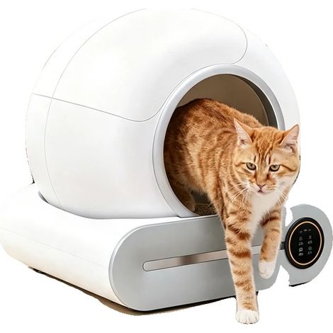 Katzenstreu Box, 65L Kapazität, Automatische Selbstreinigung, Halboffenes Design, Intelligente APP Steuerung, Sicherheits-Induktionssensor (1/5)