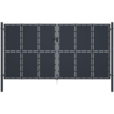 vidaXL Cancello per Giardino in Acciaio 400x175 cm Antracite (1/5)