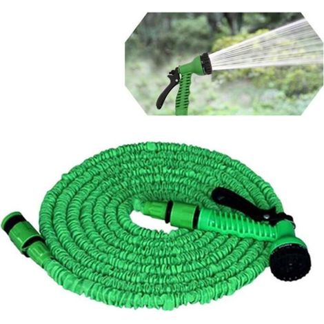Green garden hose, 30 meters, 7 adjustable modes, versatile. (1/4)