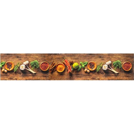 Tapis de cuisine,Tapis de sol lavable impression d'épices 60x300 cm velours CFW466100 (1/5)