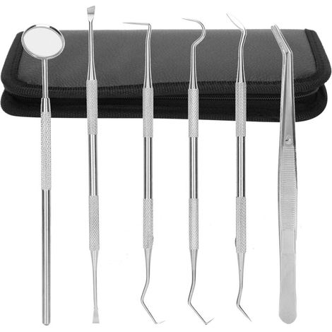 6 pièces Cure-dents Détartrage Professionnel Outils de Nettoyage Dentaire pour Soins Bucco-dentaires à Domicile (1/5)