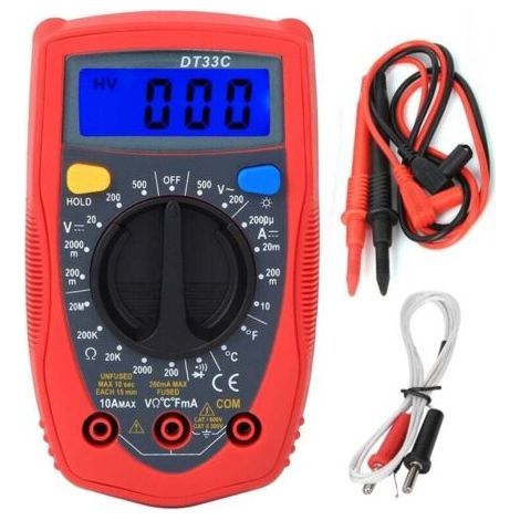 Portable Digital Multimeter Voltmeter Large Screen Electrician Tools Pocket (1/4)