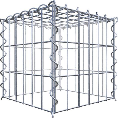 Gabiondeco - Gabion à assembler en hauteur 30 cm x 30 cm x 30 cm (L x H x P). maille 5 x 10 cm. Spirale. Attention : il manque une grille - Made in Germany (1/5)