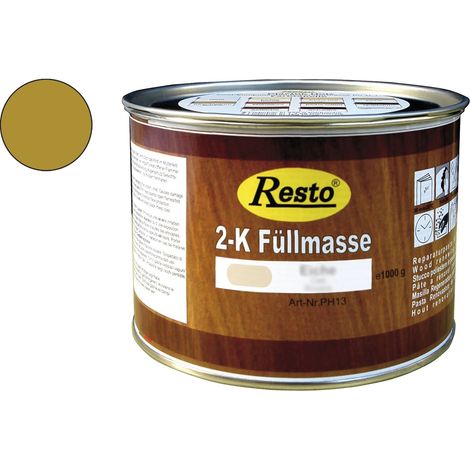 Resto 2K Füllmasse 500g Eiche mittel, 2K Spachtel, Holzkitt, Holzspachtel auf Polyesterbasis, schnell trocknend, beizbar, überstreichbar