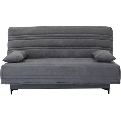Banquette clic clac 3 places - Tissu gris moyen - L199 x P96 x H103 cm - KRISTEN - Style contemporain (1/5)