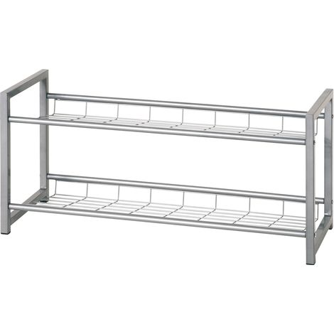 Etagère à chaussures 80x30x38 cm en métal gris