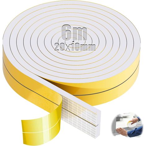 6 m Foam Adhesive Seal Strip 20 mm x 10 mm Door Window Seal Strip (1/5)