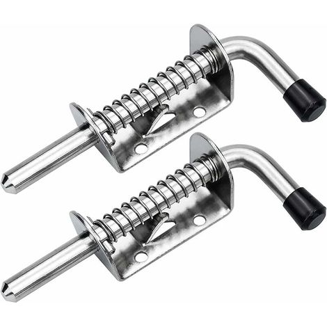 Verrou à ressort en acier 128 mm pour portes de garage (lot de 2)