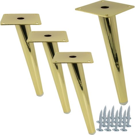 x Pata de mueble, pasador oblicuo, oro claro, altura 20 cm (1/5)