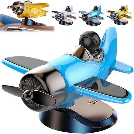 Ornamento generico per cruscotto auto a forma di aereo rotante, ornamento solare per auto a forma di aereo, aggiunge divertimento alla guida, decorazione per scrivania, ornamento silenzioso per auto r (1/5)