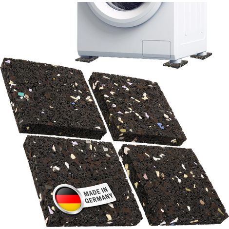4x Schwingungsdämpferpads Waschmaschine 10x10x1.5cm Schwarz (1/4)