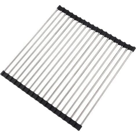 Egoutoire Vaisselle Cuisine, Egouttoir Vaisselle Pliable, Egoutoire Vaisselle Cuisine INOX, Égouttoir à Vaisselle de Comptoir pour Évier, Tapis Egouttoir Vaisselle, 43 x 35 cm -INHHUB (1/5)