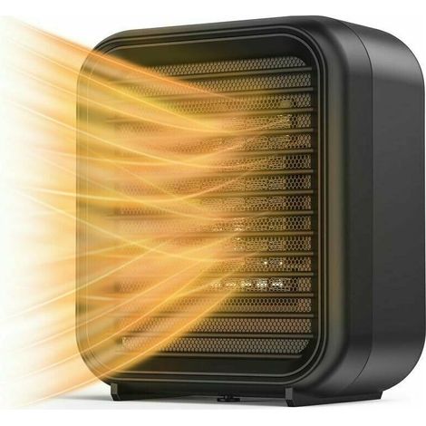 Mini-Keramikheizlüfter, 800 W, elektrisch, mit 2 Leistungsstufen, Warmluftfunktion, Überhitzungs- und Kippschutz (1/5)