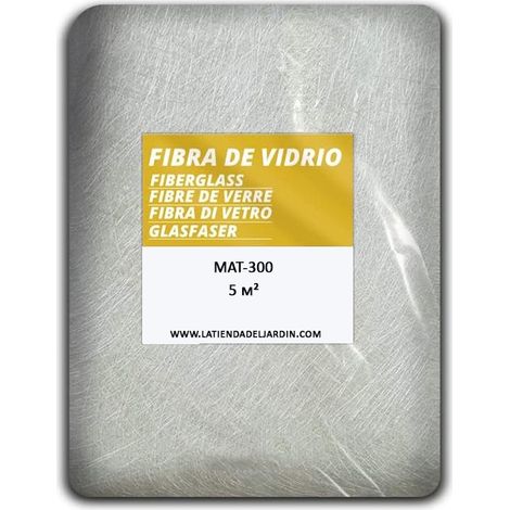 Fibra de Vidrio MAT-300 (densidad 300gr/m2) 5m2. Malla fibra de vidrio para reparar todo tipo de accesorios (1/4)