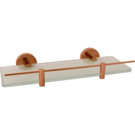 Etagère de douche murale COLORADO avec rail en laiton rose gold brossé 30 cm (1/2)