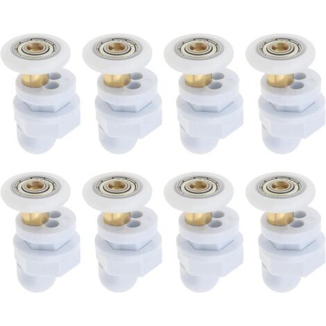 8pcs 23mm Rouleaux de Porte de Douche Salle de Bain Poulies de Porte Coulissantes en Verre Roues de Rechange Ultra-silencieuses Roues de 23mm de Diamètre pour Porte de Douche Hammam (1/5)