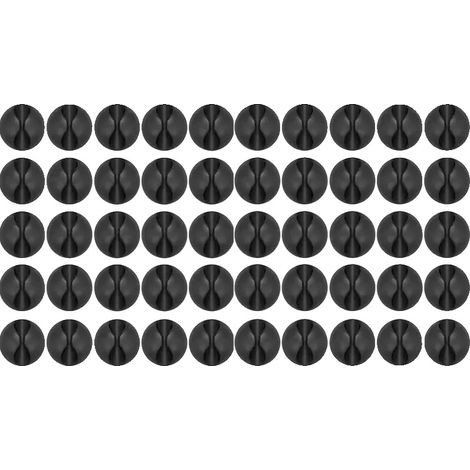 Organisateur de câbles, auto-adhésif, options multi-pack, 50x Noir (1/2)
