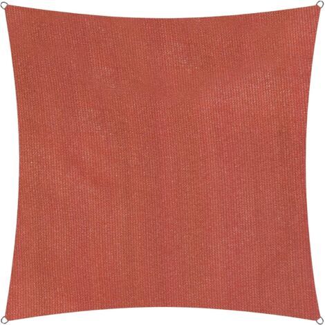 Voile d'ombrage Cordes de Fixation incluses Carré 3.6 x 3.6mètres Protection Solaire  100% HDPE avec Le Filtre UV de Protection [Rouge] (1/5)